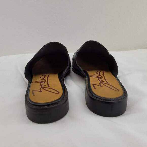 Zodiac Hendrix Mule Shoes Womens 7 Black Leather Slip On Block Heels Mules - Picture 7 of 8